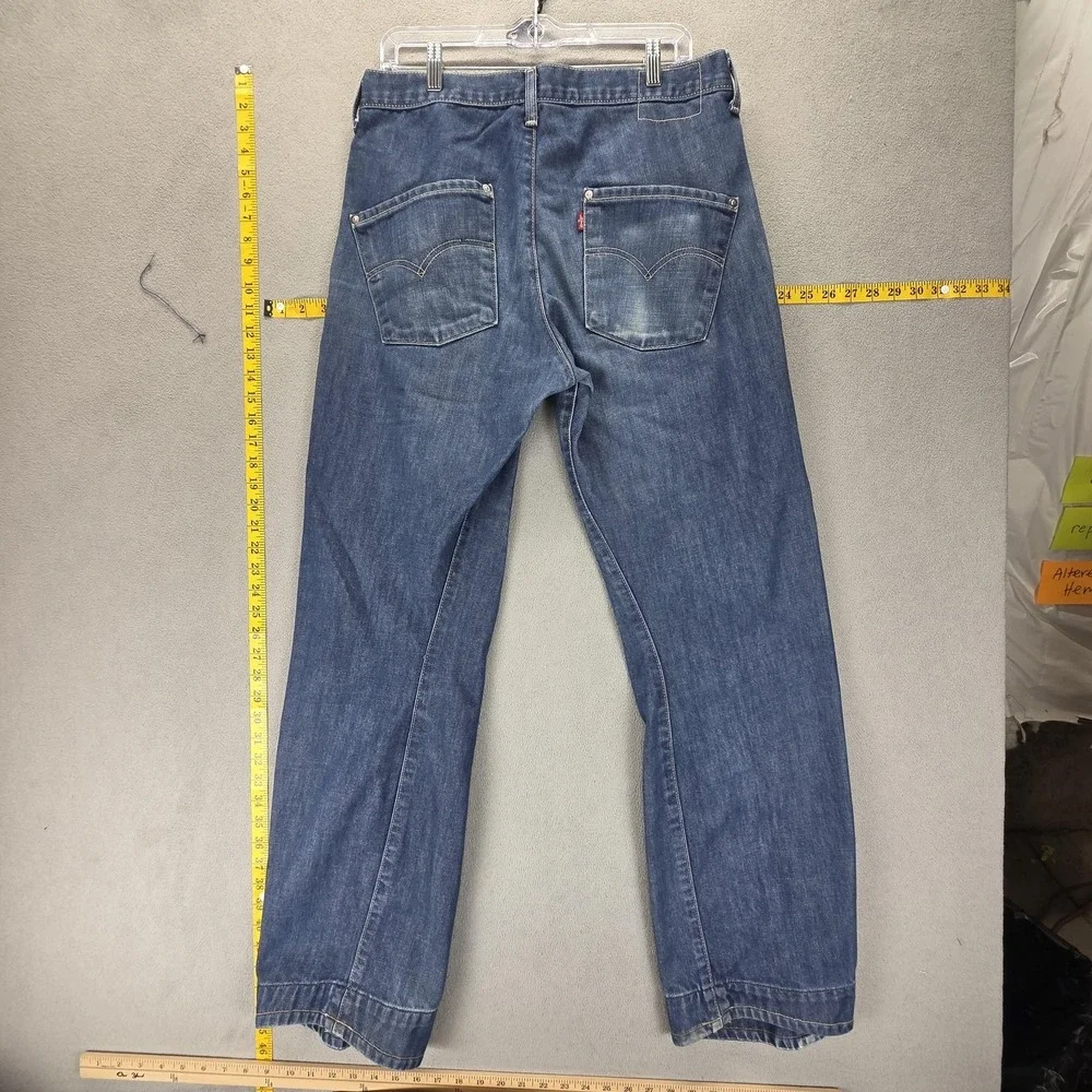Vintage Levis Engineered Jeans Mens 33x34 Blue Twisted Medium Wash Button Fly